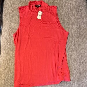 Express Women's Coral Sleeveless Muscle Tee